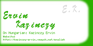 ervin kazinczy business card